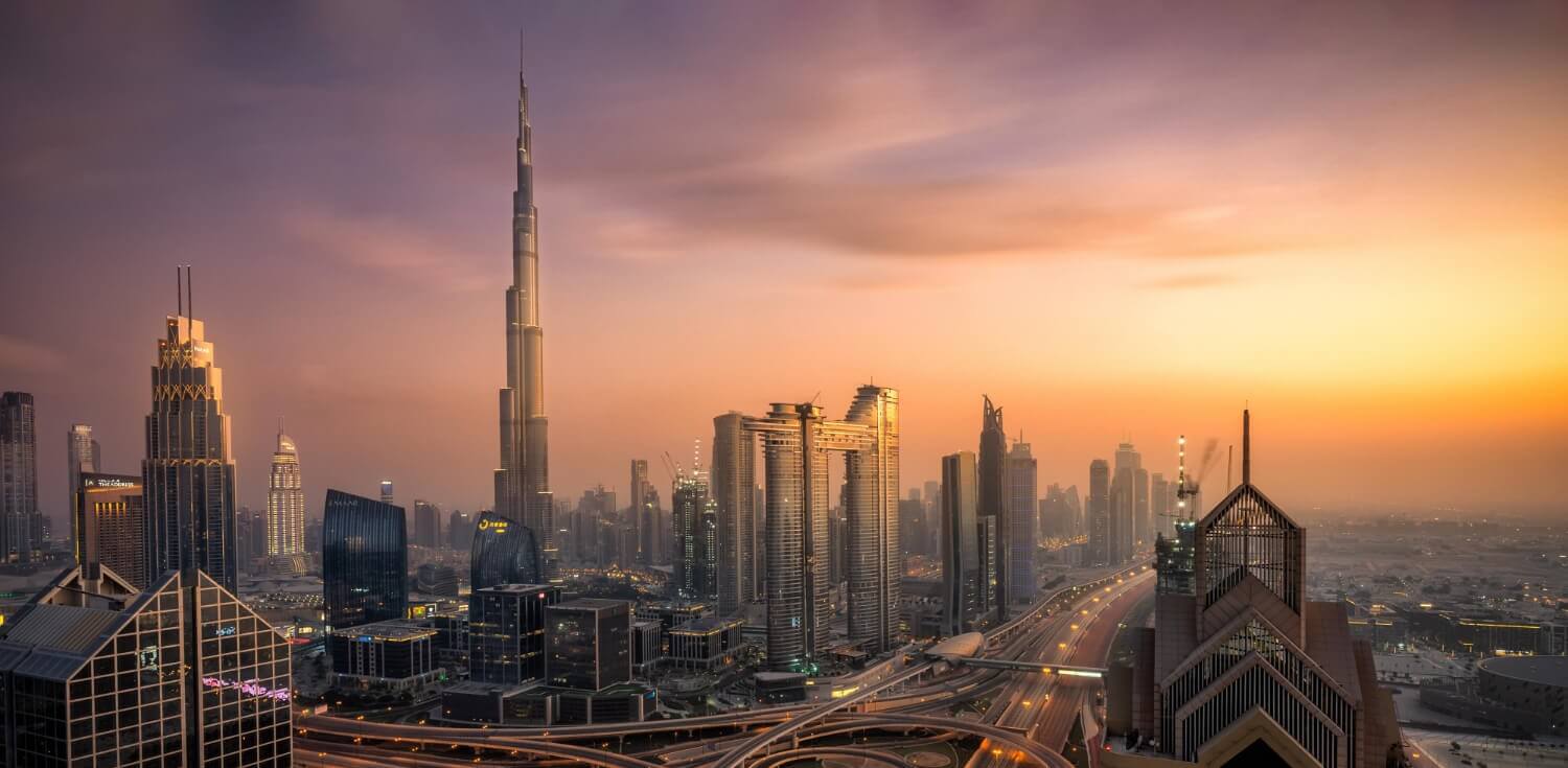 Dubai skyline at sunset - GoFrogi business directory